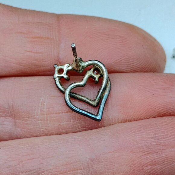 Heart-Shaped Sterling Silver & Baltic Amber Earrings & Ring Set Size 7 3/4 7.75 - Picture 5 of 7